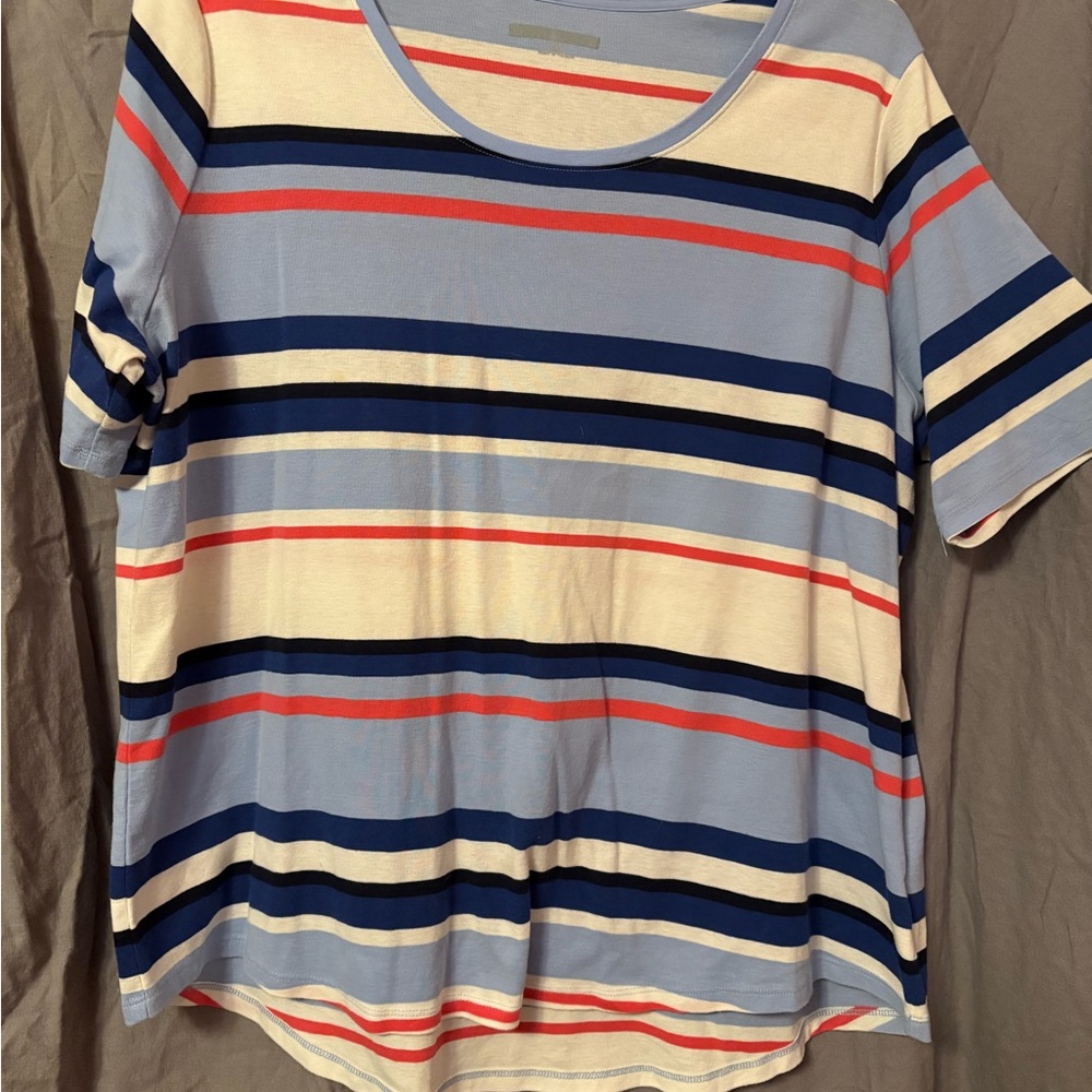 Striped Blue and Red Women's Top